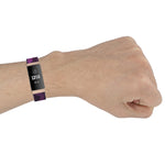 Per Fitbit Charge 4 / Charge 3 / Charge 3 SE Cinturino di ricambio per cinturino in nylon denim a grana testa in acciaio inossidabile