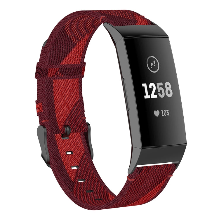 Per Fitbit Charge 4 / Charge 3 / Charge 3 SE Cinturino di ricambio per cinturino in nylon denim a grana testa in acciaio inossidabile