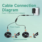 5,5 x 2,1 mm da femmina a maschio cavo di alimentazione adattatore splitter di alimentazione CC, 30cm, 70cm