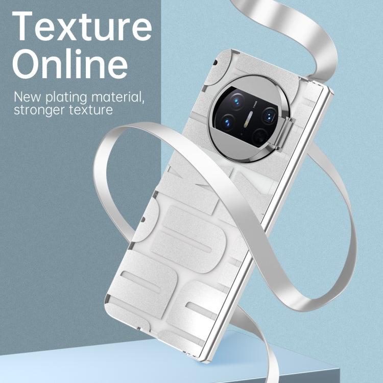 Custodia per telefono pieghevole galvanica integrata con cerniera, For Huawei Mate X3