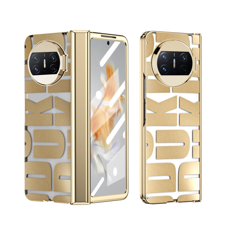 Custodia per telefono pieghevole galvanica integrata con cerniera, For Huawei Mate X3