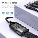 YESIDO CA111 1,2 m 4A da USB a doppio tipo C + doppio cavo di ricarica a 8 pin, CA111
