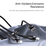 YESIDO CA111 1,2 m 4A da USB a doppio tipo C + doppio cavo di ricarica a 8 pin, CA111