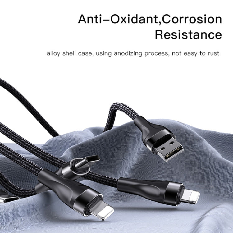YESIDO CA111 1,2 m 4A da USB a doppio tipo C + doppio cavo di ricarica a 8 pin, CA111
