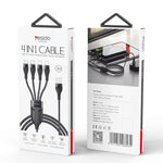 YESIDO CA111 1,2 m 4A da USB a doppio tipo C + doppio cavo di ricarica a 8 pin, CA111
