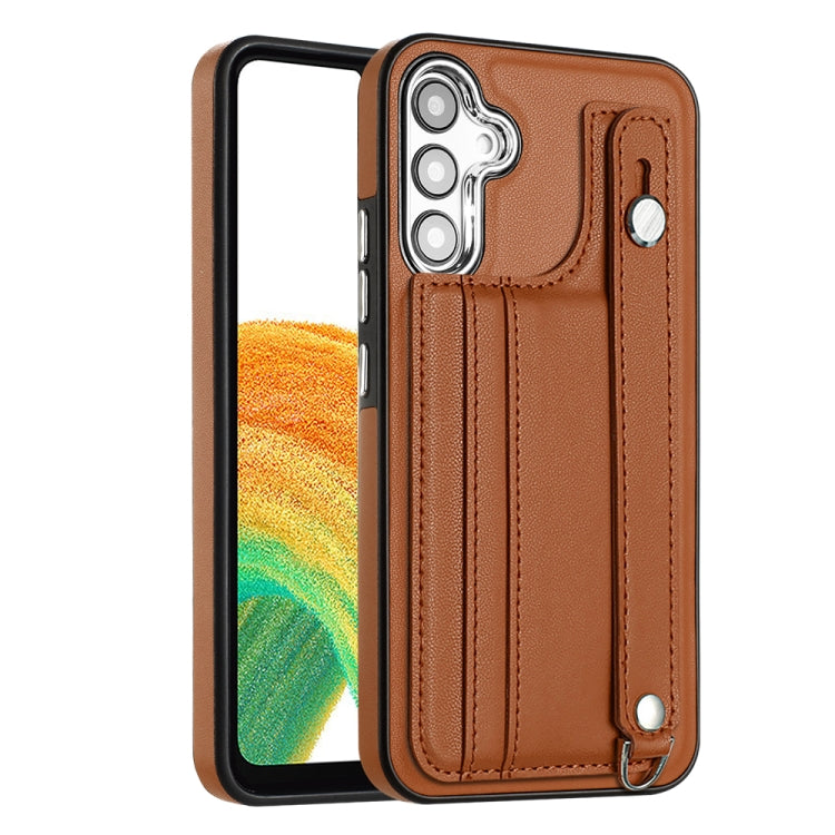 Custodia per telefono in pelle antiurto con cinturino da polso, For Samsung Galaxy A04E / F04 / M04, For Samsung Galaxy A14 4G / A14 5G, For Samsung Galaxy A34 5G, For Samsung Galaxy A54 5G