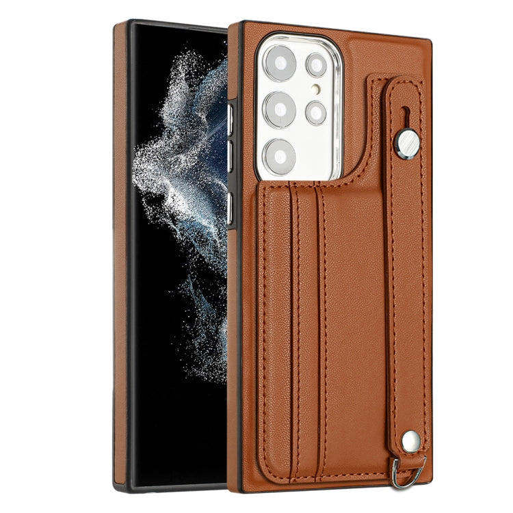 Custodia per telefono in pelle antiurto con cinturino da polso, For Samsung Galaxy S23 Ultra, For Samsung Galaxy S23, For Samsung Galaxy A04 4G, For Samsung Galaxy A13 5G / A04S / M13 5G