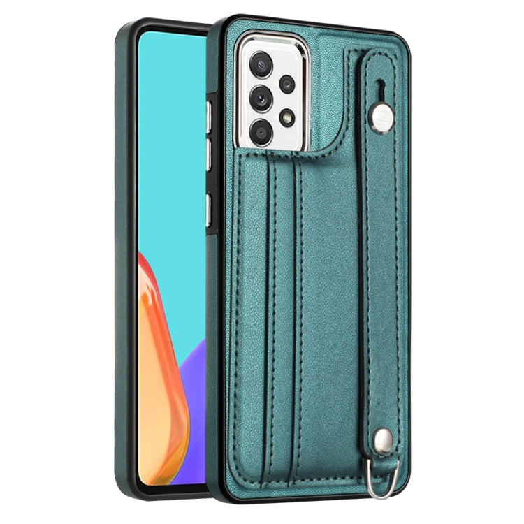 Custodia per telefono in pelle antiurto con cinturino da polso, For Samsung Galaxy A23 4G / F23 5G / M23 5G, For Samsung Galaxy A53 5G, For Samsung Galaxy A73 5G, For Samsung Galaxy A33 5G