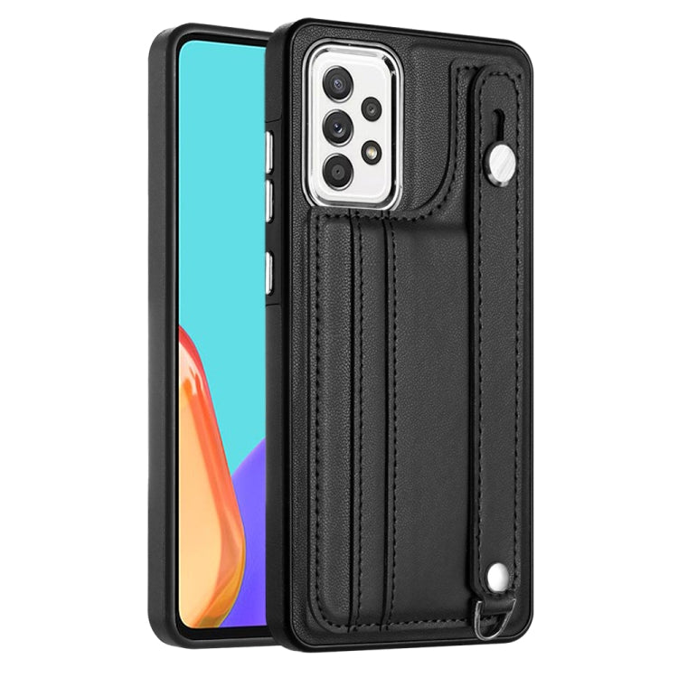 Custodia per telefono in pelle antiurto con cinturino da polso, For Samsung Galaxy A23 4G / F23 5G / M23 5G, For Samsung Galaxy A53 5G, For Samsung Galaxy A73 5G, For Samsung Galaxy A33 5G