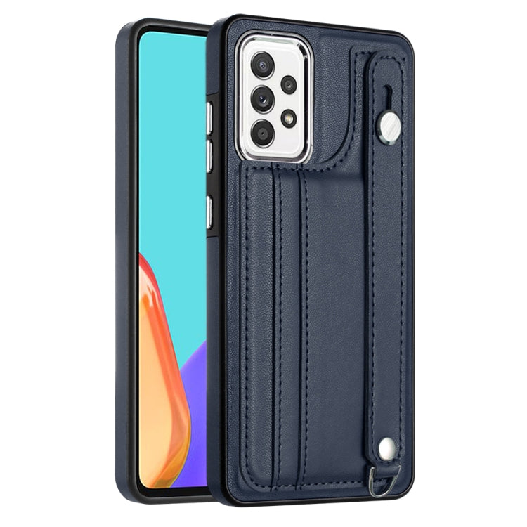 Custodia per telefono in pelle antiurto con cinturino da polso, For Samsung Galaxy A23 4G / F23 5G / M23 5G, For Samsung Galaxy A53 5G, For Samsung Galaxy A73 5G, For Samsung Galaxy A33 5G