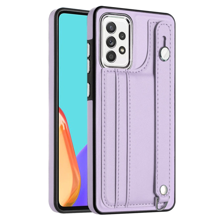 Custodia per telefono in pelle antiurto con cinturino da polso, For Samsung Galaxy A23 4G / F23 5G / M23 5G, For Samsung Galaxy A53 5G, For Samsung Galaxy A73 5G, For Samsung Galaxy A33 5G