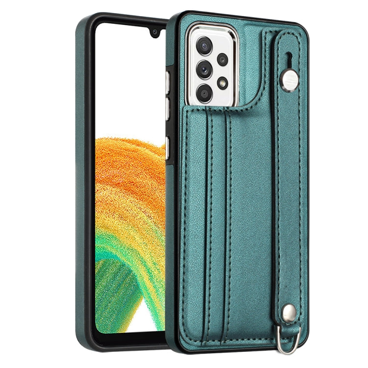 Custodia per telefono in pelle antiurto con cinturino da polso, For Samsung Galaxy A23 4G / F23 5G / M23 5G, For Samsung Galaxy A53 5G, For Samsung Galaxy A73 5G, For Samsung Galaxy A33 5G