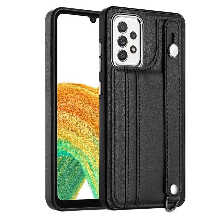 Custodia per telefono in pelle antiurto con cinturino da polso, For Samsung Galaxy A23 4G / F23 5G / M23 5G, For Samsung Galaxy A53 5G, For Samsung Galaxy A73 5G, For Samsung Galaxy A33 5G