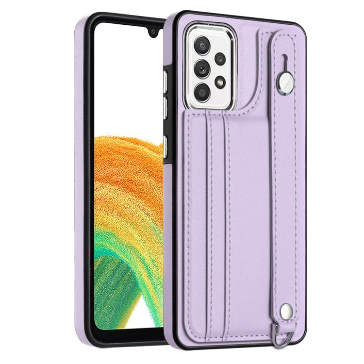 Custodia per telefono in pelle antiurto con cinturino da polso, For Samsung Galaxy A23 4G / F23 5G / M23 5G, For Samsung Galaxy A53 5G, For Samsung Galaxy A73 5G, For Samsung Galaxy A33 5G
