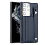 Custodia per telefono in pelle antiurto con cinturino da polso, For Samsung Galaxy A13 4G, For Samsung Galaxy S22 Ultra 5G, For Samsung Galaxy S22+ 5G, For Samsung Galaxy S22 5G
