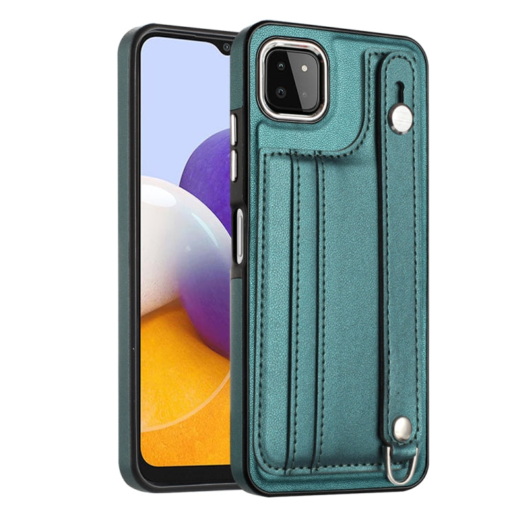 Custodia per telefono in pelle antiurto con cinturino da polso, For Samsung Galaxy A22 5G, For Samsung Galaxy S21 FE 5G, For Samsung Galaxy A32 4G, For Samsung Galaxy A72 4G / A72 5G