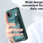 Custodia per telefono in pelle antiurto con cinturino da polso, For Samsung Galaxy A22 5G, For Samsung Galaxy S21 FE 5G, For Samsung Galaxy A32 4G, For Samsung Galaxy A72 4G / A72 5G