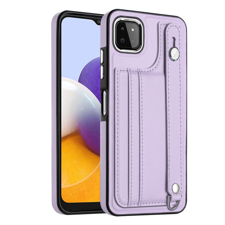 Custodia per telefono in pelle antiurto con cinturino da polso, For Samsung Galaxy A22 5G, For Samsung Galaxy S21 FE 5G, For Samsung Galaxy A32 4G, For Samsung Galaxy A72 4G / A72 5G
