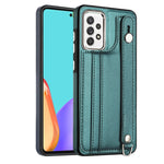 Custodia per telefono in pelle antiurto con cinturino da polso, For Samsung Galaxy A22 5G, For Samsung Galaxy S21 FE 5G, For Samsung Galaxy A32 4G, For Samsung Galaxy A72 4G / A72 5G