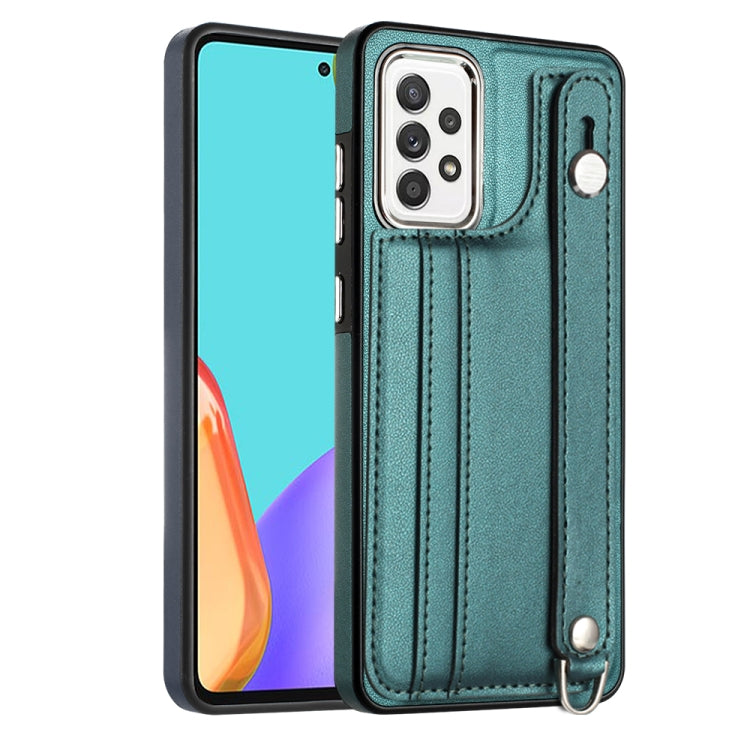 Custodia per telefono in pelle antiurto con cinturino da polso, For Samsung Galaxy A22 5G, For Samsung Galaxy S21 FE 5G, For Samsung Galaxy A32 4G, For Samsung Galaxy A72 4G / A72 5G