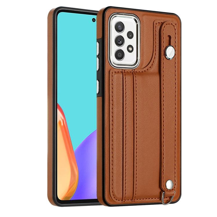 Custodia per telefono in pelle antiurto con cinturino da polso, For Samsung Galaxy A22 5G, For Samsung Galaxy S21 FE 5G, For Samsung Galaxy A32 4G, For Samsung Galaxy A72 4G / A72 5G