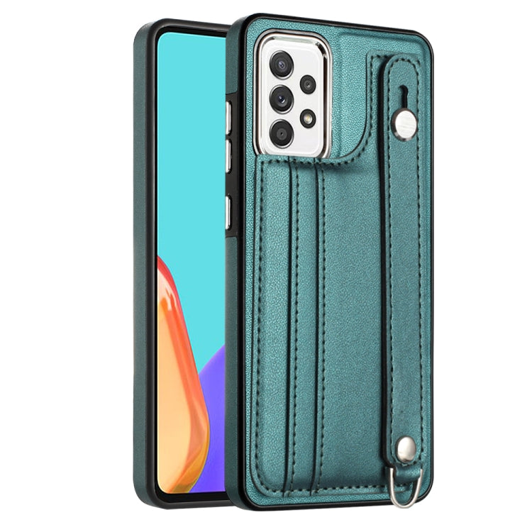 Custodia per telefono in pelle antiurto con cinturino da polso, For Samsung Galaxy A52 4G / A52 5G, For Samsung Galaxy A12 4G / M12, For Samsung Galaxy A32 5G