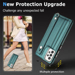 Custodia per telefono in pelle antiurto con cinturino da polso, For Samsung Galaxy A52 4G / A52 5G, For Samsung Galaxy A12 4G / M12, For Samsung Galaxy A32 5G