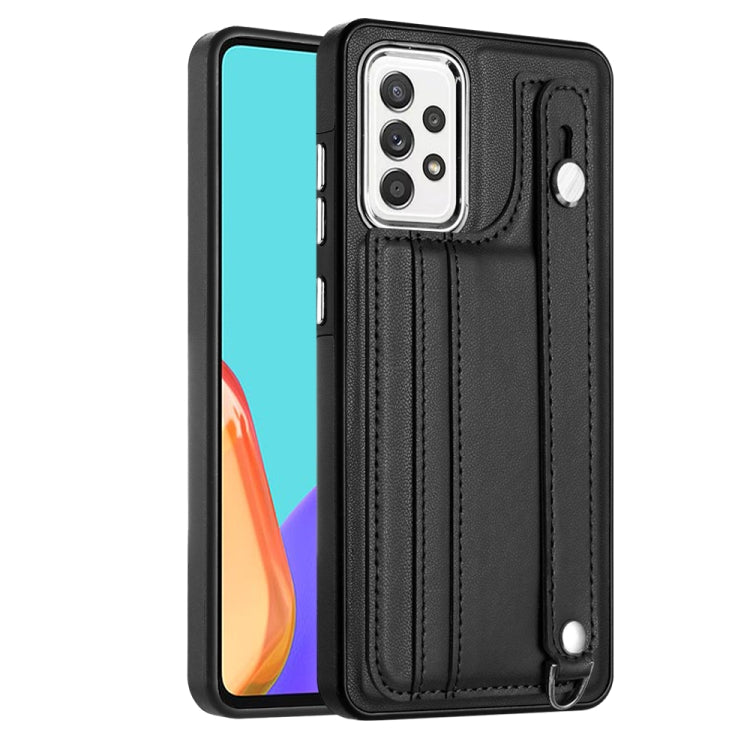 Custodia per telefono in pelle antiurto con cinturino da polso, For Samsung Galaxy A52 4G / A52 5G, For Samsung Galaxy A12 4G / M12, For Samsung Galaxy A32 5G