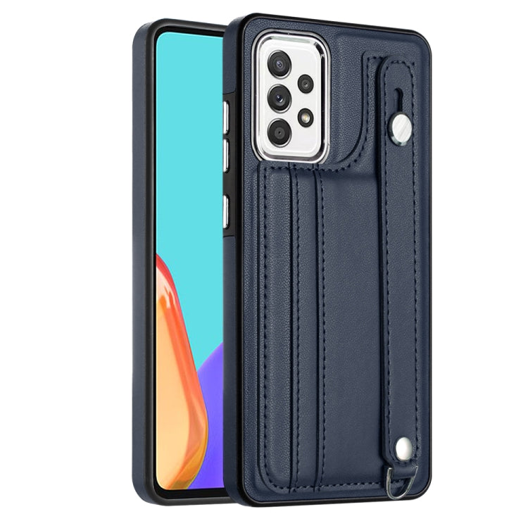 Custodia per telefono in pelle antiurto con cinturino da polso, For Samsung Galaxy A52 4G / A52 5G, For Samsung Galaxy A12 4G / M12, For Samsung Galaxy A32 5G
