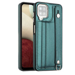 Custodia per telefono in pelle antiurto con cinturino da polso, For Samsung Galaxy A52 4G / A52 5G, For Samsung Galaxy A12 4G / M12, For Samsung Galaxy A32 5G