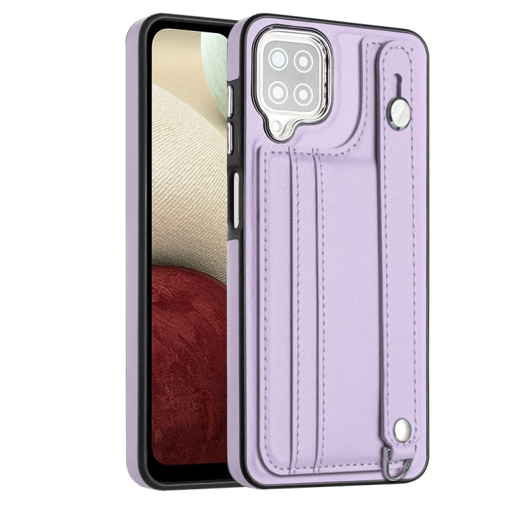 Custodia per telefono in pelle antiurto con cinturino da polso, For Samsung Galaxy A52 4G / A52 5G, For Samsung Galaxy A12 4G / M12, For Samsung Galaxy A32 5G