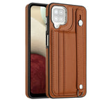 Custodia per telefono in pelle antiurto con cinturino da polso, For Samsung Galaxy A52 4G / A52 5G, For Samsung Galaxy A12 4G / M12, For Samsung Galaxy A32 5G
