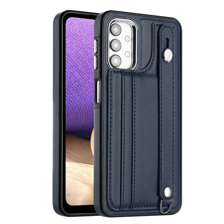 Custodia per telefono in pelle antiurto con cinturino da polso, For Samsung Galaxy A52 4G / A52 5G, For Samsung Galaxy A12 4G / M12, For Samsung Galaxy A32 5G