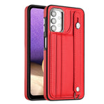 Custodia per telefono in pelle antiurto con cinturino da polso, For Samsung Galaxy A52 4G / A52 5G, For Samsung Galaxy A12 4G / M12, For Samsung Galaxy A32 5G