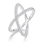 Anello in moissanite a doppio strato placcato in oro bianco S925 in argento sterling con decorazione a mano, MSR036-6, MSR036-7, MSR036-8, MSR036-9