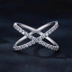 Anello in moissanite a doppio strato placcato in oro bianco S925 in argento sterling con decorazione a mano, MSR036-6, MSR036-7, MSR036-8, MSR036-9