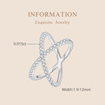 Anello in moissanite a doppio strato placcato in oro bianco S925 in argento sterling con decorazione a mano, MSR036-6, MSR036-7, MSR036-8, MSR036-9