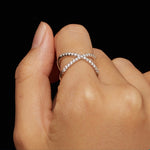 Anello in moissanite a doppio strato placcato in oro bianco S925 in argento sterling con decorazione a mano, MSR036-6, MSR036-7, MSR036-8, MSR036-9