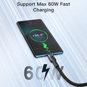 YESIDO CA108 Cavo dati di ricarica da 1,2 m 60 W USB-C / da tipo C a tipo C OD0.6, CA108