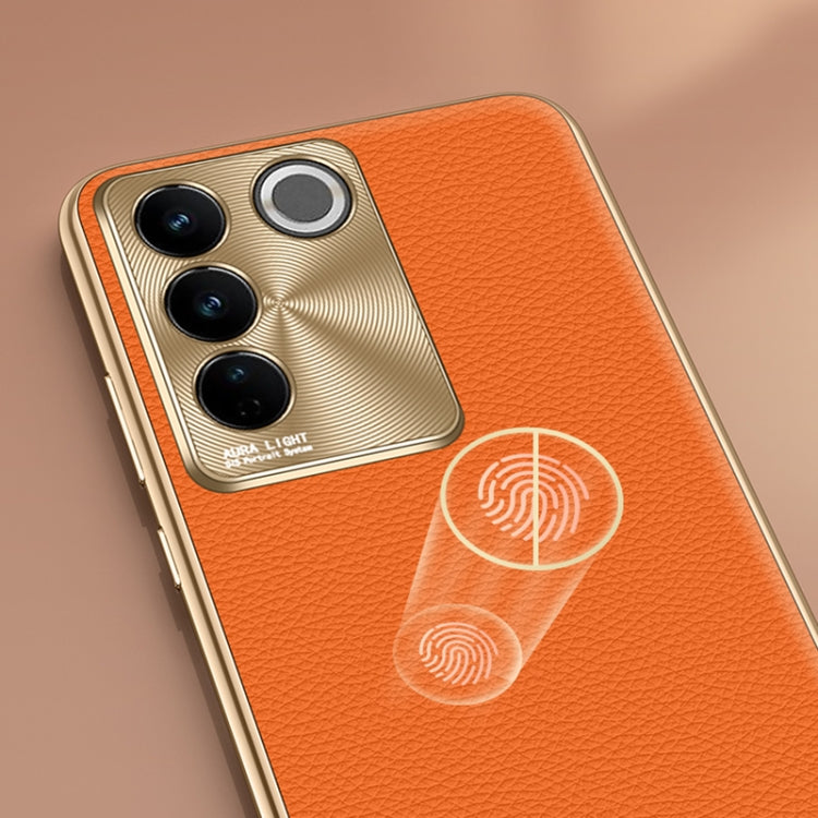 Custodia per telefono in vera pelle con texture Litchi, For vivo S16 / S16 Pro, For vivo S17 Pro, For vivo S17, For vivo X90 Pro, For vivo X90, For vivo X90 Pro+