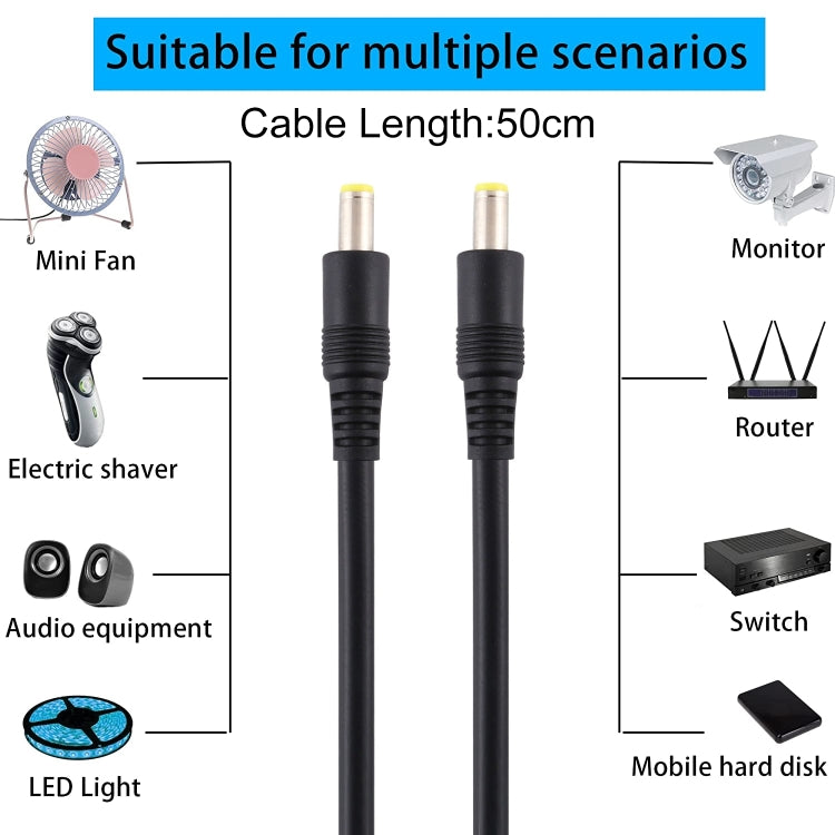 Spina di alimentazione CC Cavo connettore adattatore da maschio a maschio da 5,5 x 2,5 mm, 50cm, 1m, 1.5m