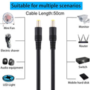 Spina di alimentazione CC Cavo connettore adattatore da maschio a maschio da 5,5 x 2,5 mm, 50cm, 1m, 1.5m