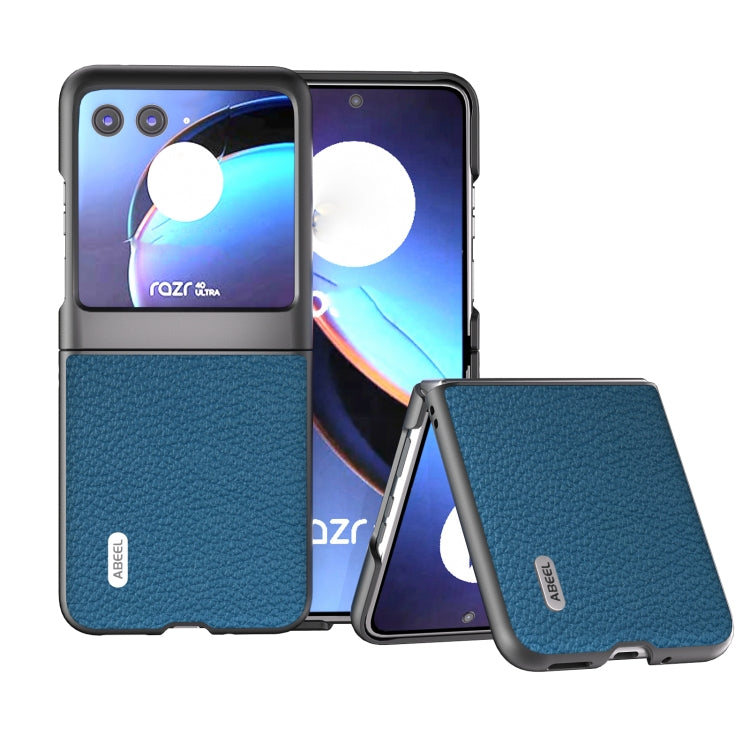 ABEEL Custodia per cellulare in vera pelle Litchi Texture, For Motorola Razr 60 Ultra, For Motorola Razr 40, For Motorola Razr 40 Ultra