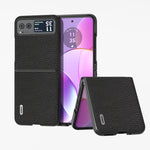 ABEEL Custodia per cellulare in vera pelle Litchi Texture, For Motorola Razr 60 Ultra, For Motorola Razr 40, For Motorola Razr 40 Ultra