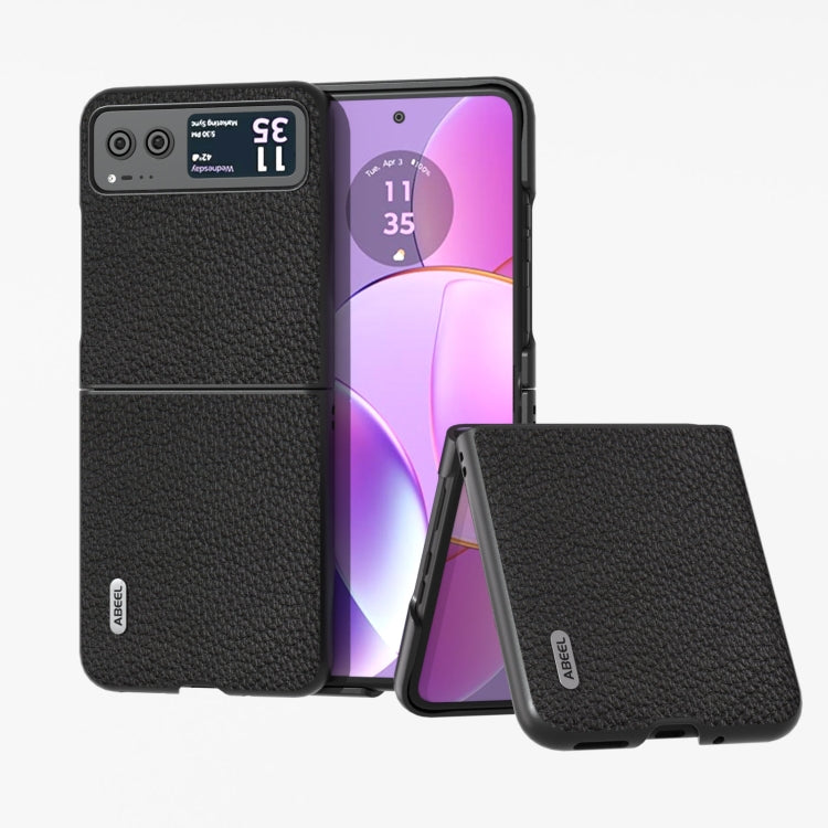 ABEEL Custodia per cellulare in vera pelle Litchi Texture, For Motorola Razr 60 Ultra, For Motorola Razr 40, For Motorola Razr 40 Ultra