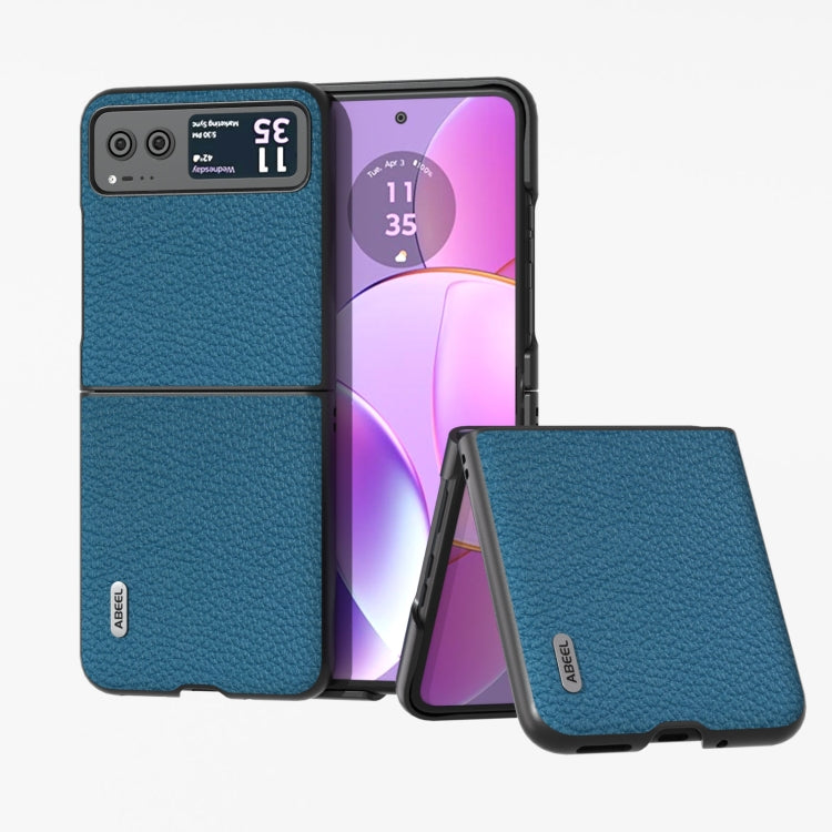 ABEEL Custodia per cellulare in vera pelle Litchi Texture, For Motorola Razr 60 Ultra, For Motorola Razr 40, For Motorola Razr 40 Ultra