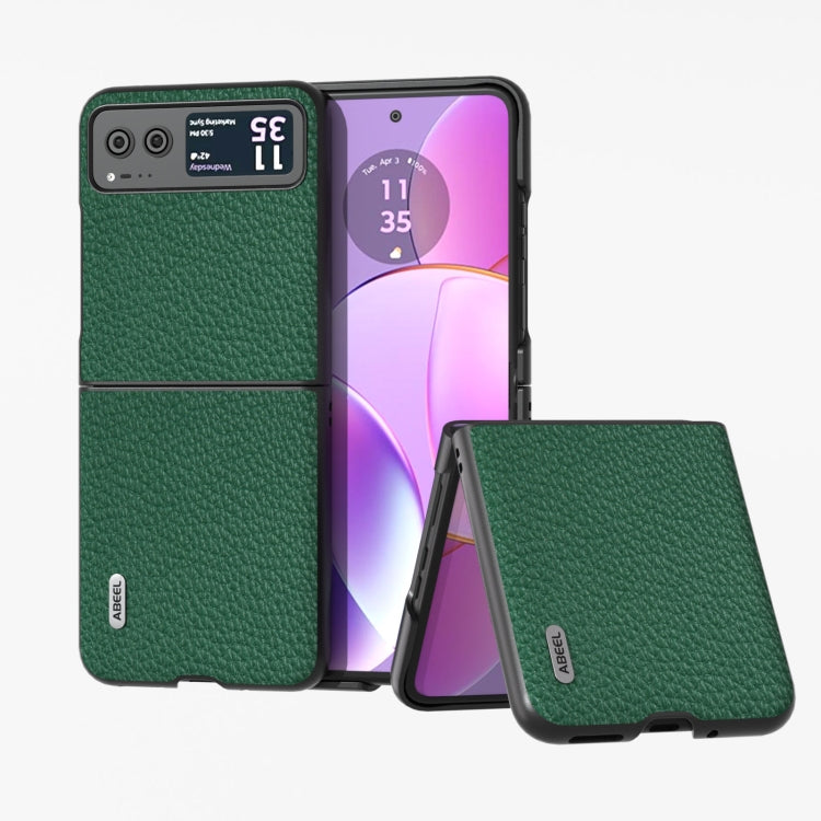 ABEEL Custodia per cellulare in vera pelle Litchi Texture, For Motorola Razr 60 Ultra, For Motorola Razr 40, For Motorola Razr 40 Ultra