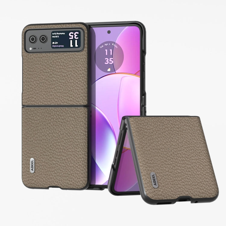 ABEEL Custodia per cellulare in vera pelle Litchi Texture, For Motorola Razr 60 Ultra, For Motorola Razr 40, For Motorola Razr 40 Ultra