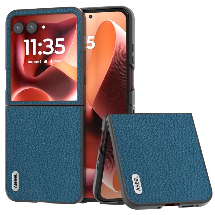 ABEEL Custodia per cellulare in vera pelle Litchi Texture, For Motorola Razr 60 Ultra, For Motorola Razr 40, For Motorola Razr 40 Ultra