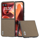 ABEEL Custodia per cellulare in vera pelle Litchi Texture, For Motorola Razr 60 Ultra, For Motorola Razr 40, For Motorola Razr 40 Ultra